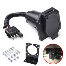 4 Way Flat to 7 Way Round Blade Trailer Adapter Wiring Harness Connector Plug