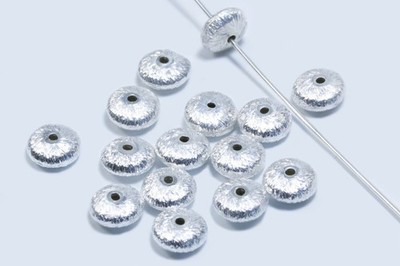 INWARIA Linsen 925 SILBER Ø 4/5mm gebürstet Rondelle Perlen Zwischenperlen SS184