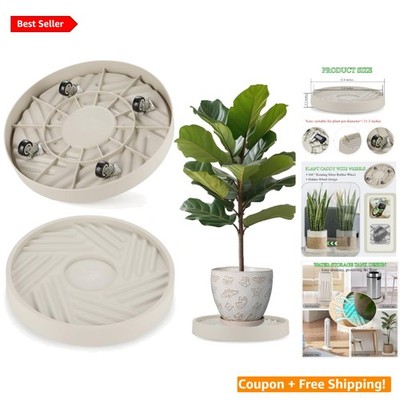 12'' Heavy-Duty Plant Caddy with Hidden Wheels - 165lbs Capacity for Outdoor Use