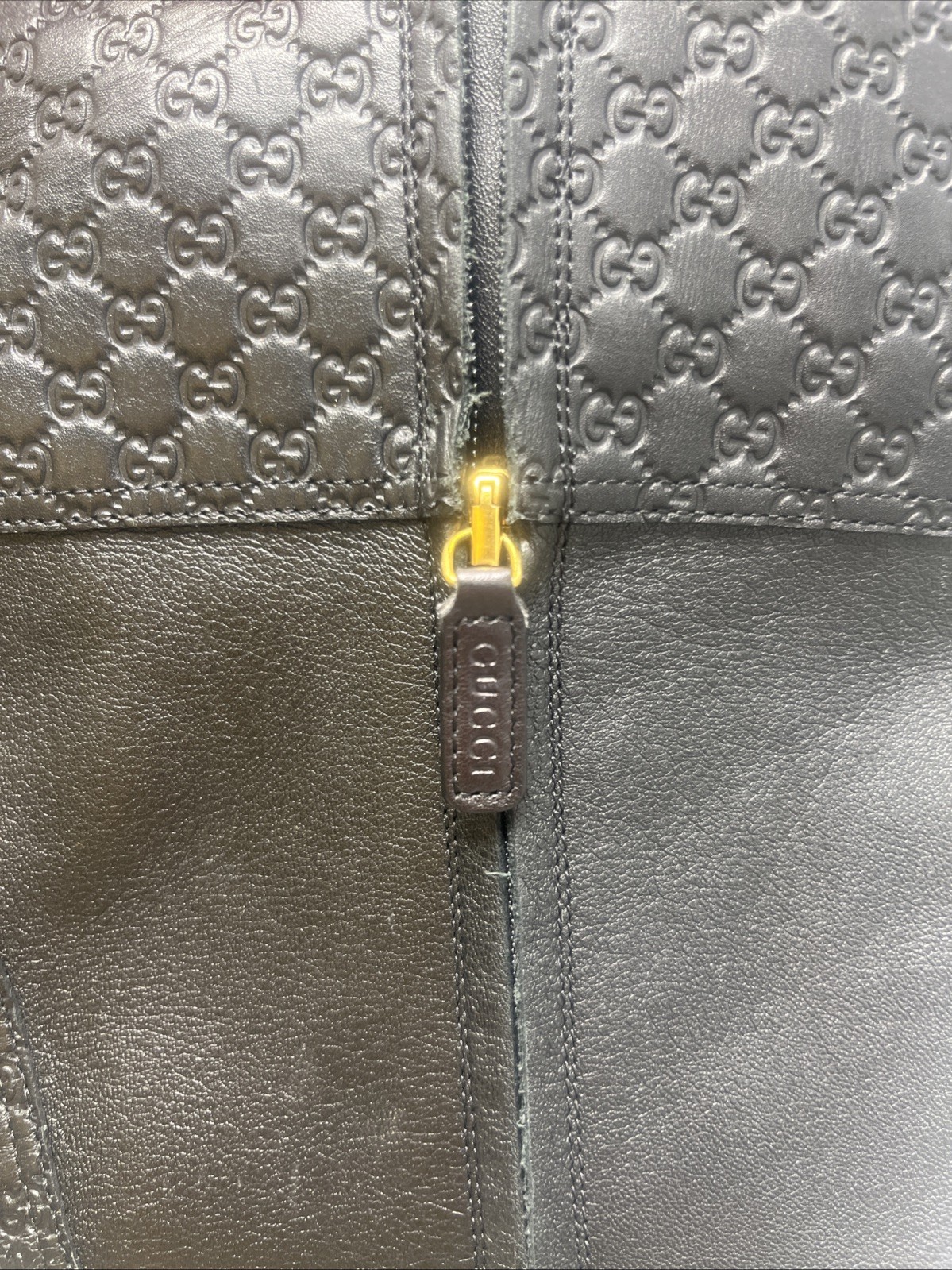 Gucci Winter Boot. Black Leather Embossed Wedge Boot. Made In Italy. Size 36 EU thumbnail 5