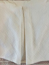 Land's End Basket Weave Matelasse Cotton Bed Skirt TWIN White 16" Depth