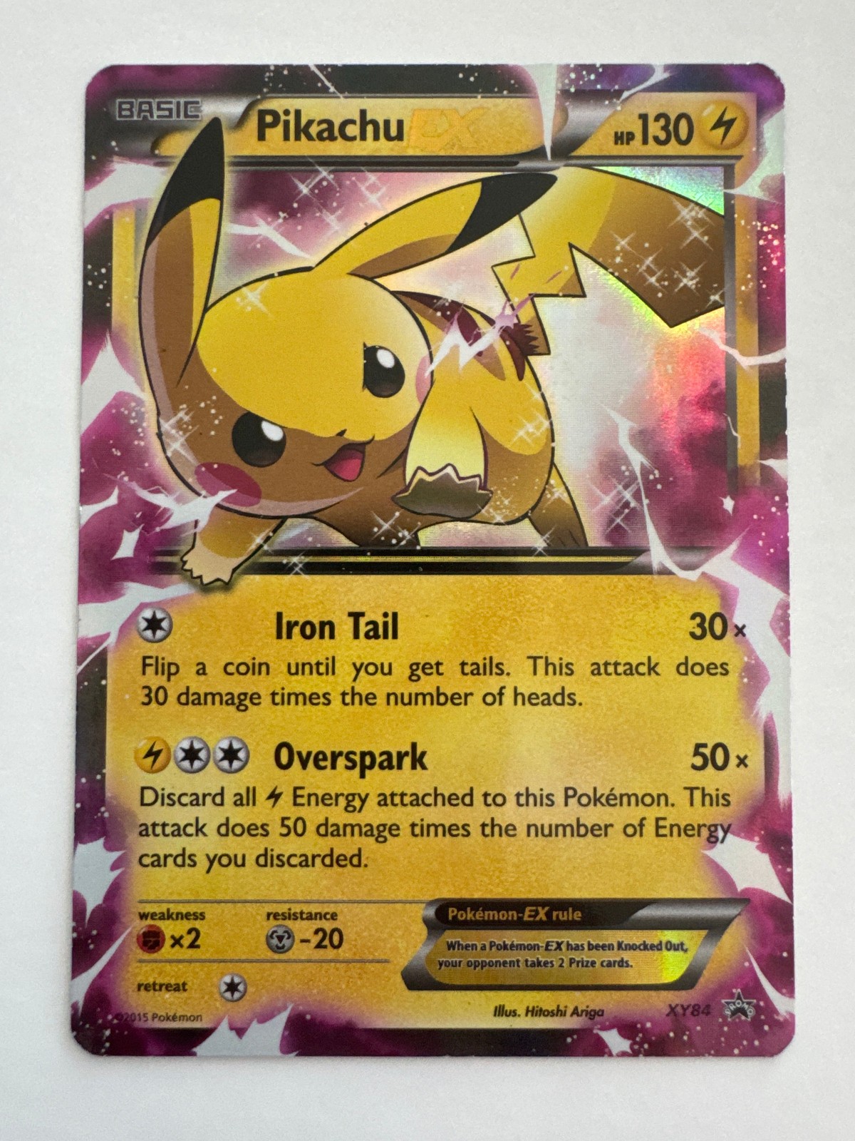 Pokemon TCG Pikachu EX XY84 Black Star Promo Holo L@@K!