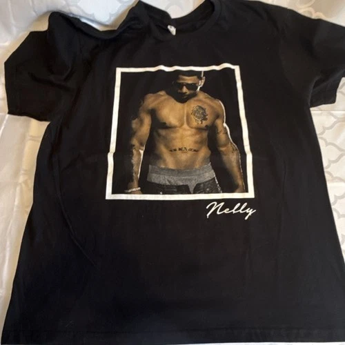 Meridian Blue Nelly Graphic Print Black Crew Neck Short Sleeve T-Shirt L