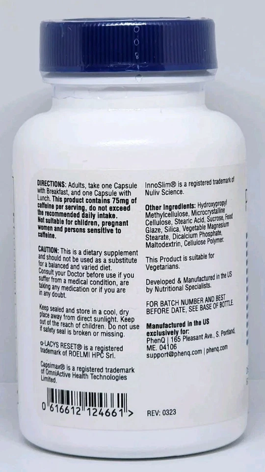 PhenQ suplemento de pérdida de peso quemador de grasa energía Phen Q (paquete de 1) Foto 3 de 4