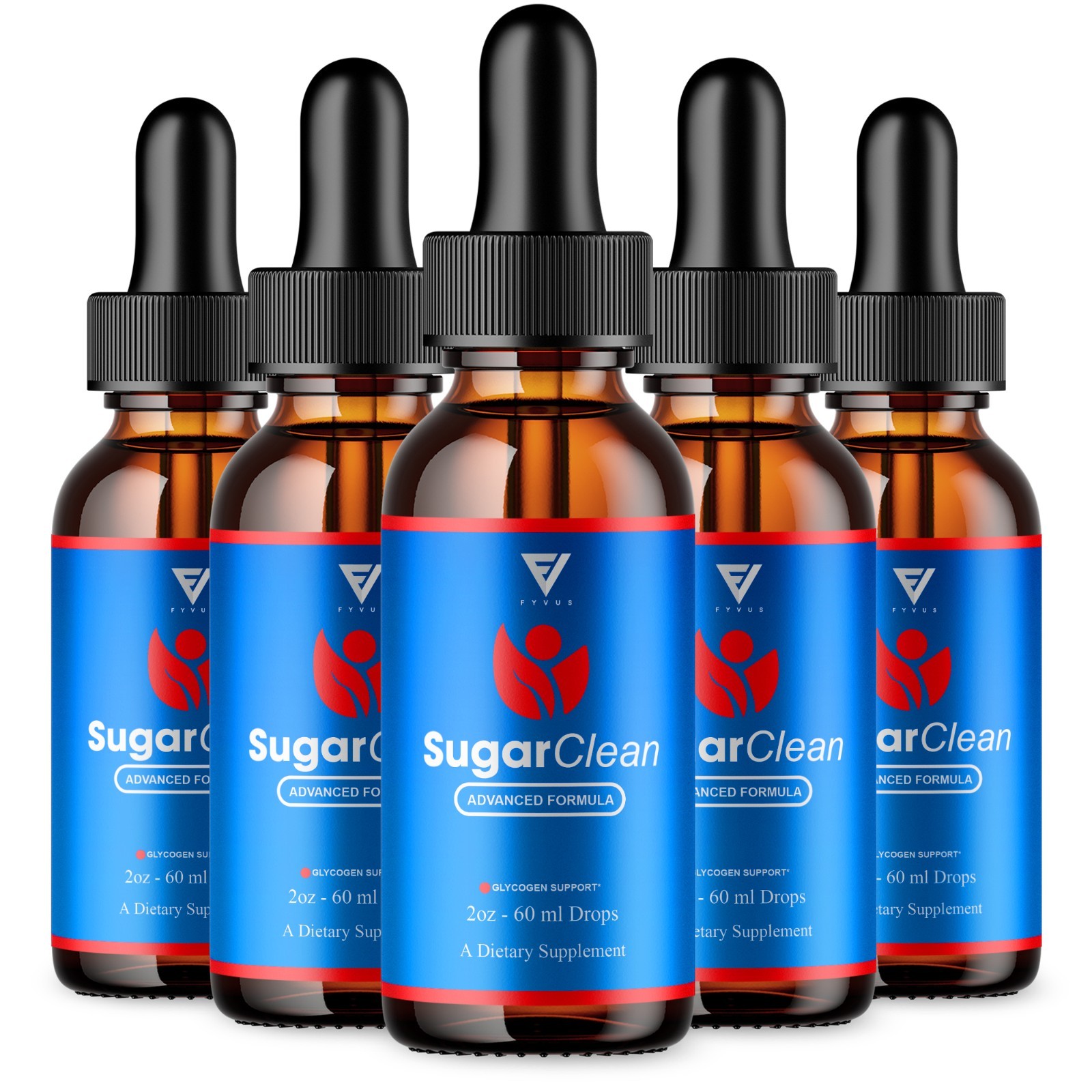 (5 Pack) Sugar Clean Advanced Drops, Sugar Clean Blood Support Formula (10oz)