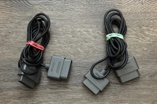 2x SNES CONTROLLER EXTENSION CABLE FOR SUPER NINTENDO FAMICOM CONSOLE 6 FT LONG
