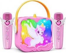 Unicorn Karaoke with Wings  Castle Lights, Mini Bluetooth Speaker Toy for Girls