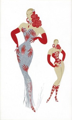 Vintage Fashion Sketch Poster c1940s - 24x36 