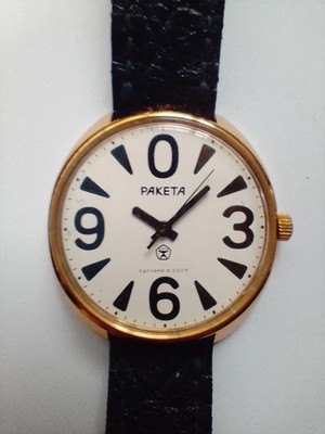 SERVICED RAKETA BIG ZERO 2609.HA USSR Watch Vintage bigzero russia gold golden