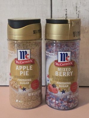 2 NEW McCormick Finishing Sugars Apple Pie & Mixed Berry Limited Edition 