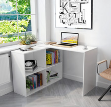 Image of Mondeer L-Shaped Corner Computer Desk Workstation Home Office Desks PC Table