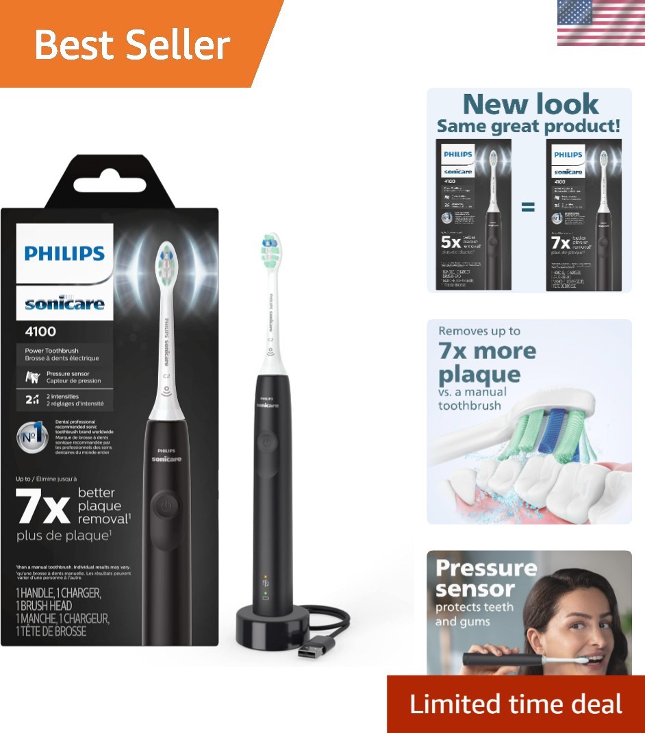 Portable Rechargeable Toothbrush with QuadPacer & Dual Setti