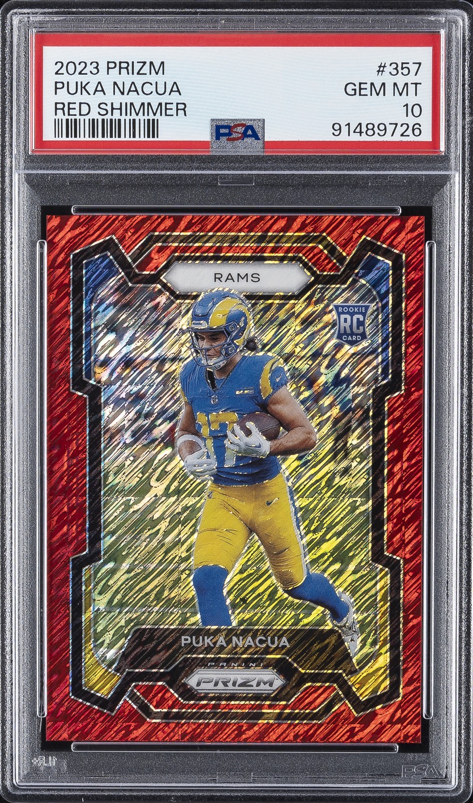 2023 PANINI PRIZM RED SHIMMER #357 PUKA NACUA 9/35 PSA 10