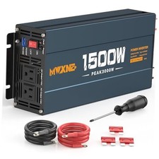 Power Inverter, 12V DC to 120V AC Converter with Dual AC 1500W Navy Blue/Black