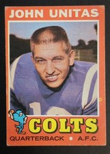 1971 Topps #1 JOHNNY UNITAS -- HOF Baltimore Colts -- Good