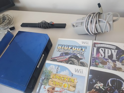 Pacchetto console Nintendo Wii nera con 6 giochi Nunchuck TESTATO!! Bigfoot - Foto 4 di 6