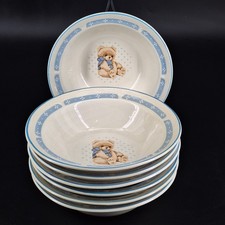 7 Vintage Tienshan Stoneware Teddy Bear Soup Cereal Serveware Dish
