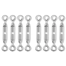 8 Pcs 304 Stainless Steel Turnbuckle Heavy Duty Wire Rope Tension, Eye & Eye Tur