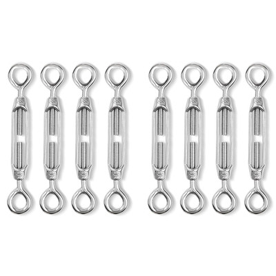 8 Pcs 304 Stainless Steel Turnbuckle Heavy Duty Wire Rope Tension, Eye & Eye Tur