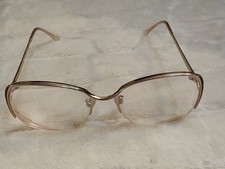 VTG NINO BALLI Oversized Eye Glasses Wire 3/4 Rimmed Gold Pink 125mm 54/16