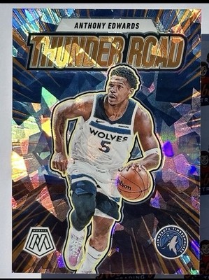 2024-25 Mosaic Anthony Edwards Thunder Road Orange Ice /49 Prizm Timberwolves