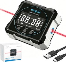 eSynic Digital Angle Finder for woodworking and construction: four-side magnets