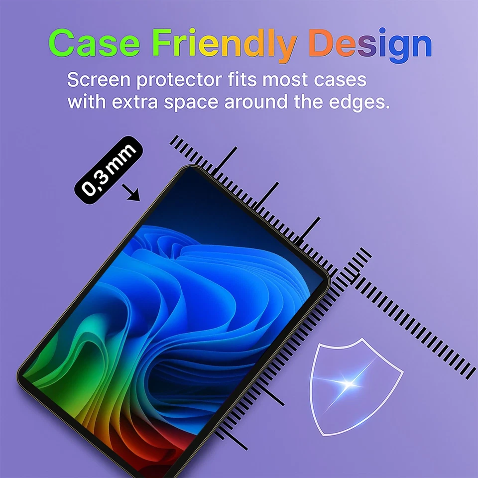 2Pack for Microsoft Surface Pro 12" Tempered Glass Screen Protector 9H HD - Image 3 of 4