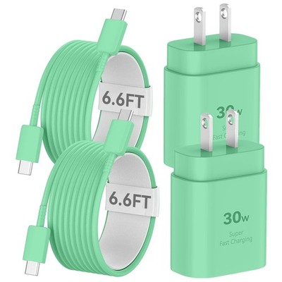 30W USB C Fast Charger Block with 6.6FT Long C Cha