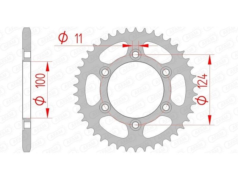 Couronne AFAM acier noir 41 dents type 50602 idéale pour vos sorties en Ducati
