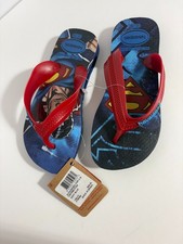 Kids Havaianas Super Man Flip Flops 13C/1Y NWT Retail 30