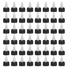 48Pcs Twist Top Cap 24/410 Black Dispensing Squeeze Bottle Replacement Cap