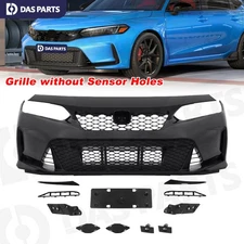 Type R Style Front Bumper Cover Complete For 2022 2023 2024+ Honda Civic Sedan