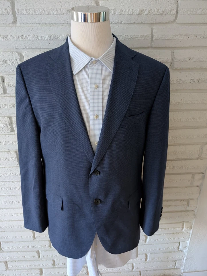 🇩🇪Hugo Boss XL 46R Navy Blue Wool 2-Piece Suit - Image 2 of 4