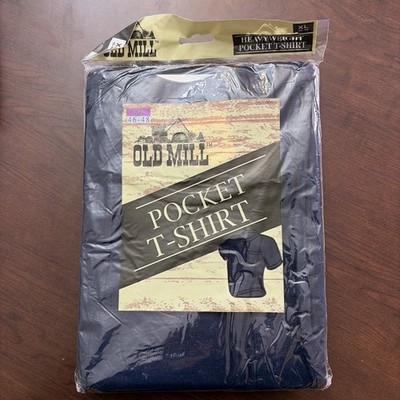 Old Mill Pocket T-Shirt size XL 46-48 Navy Short Sleeve Crew Neck Pre-Shrunk
