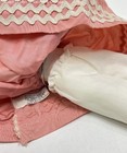 Handmade Pink Victorian Style Porcelain Bisque Doll Straw Hat Lace Trim — photo 3