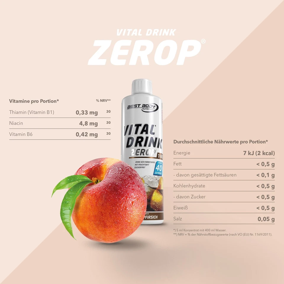 500 ml Vital Drink Mineraldrink von Best Body Nutrition + gratis Dosierpumpe - Bild 2 von 4