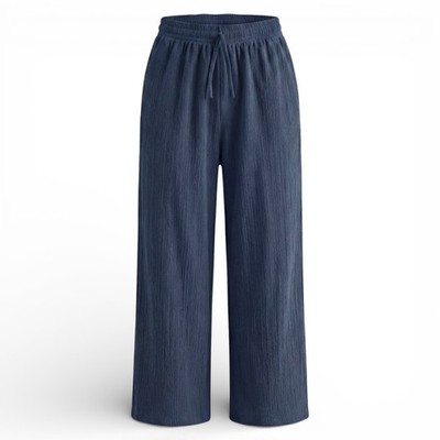 Sommerhose Wide Leg Damen Schlupfhose 36 38 40 42 44 Gummibund