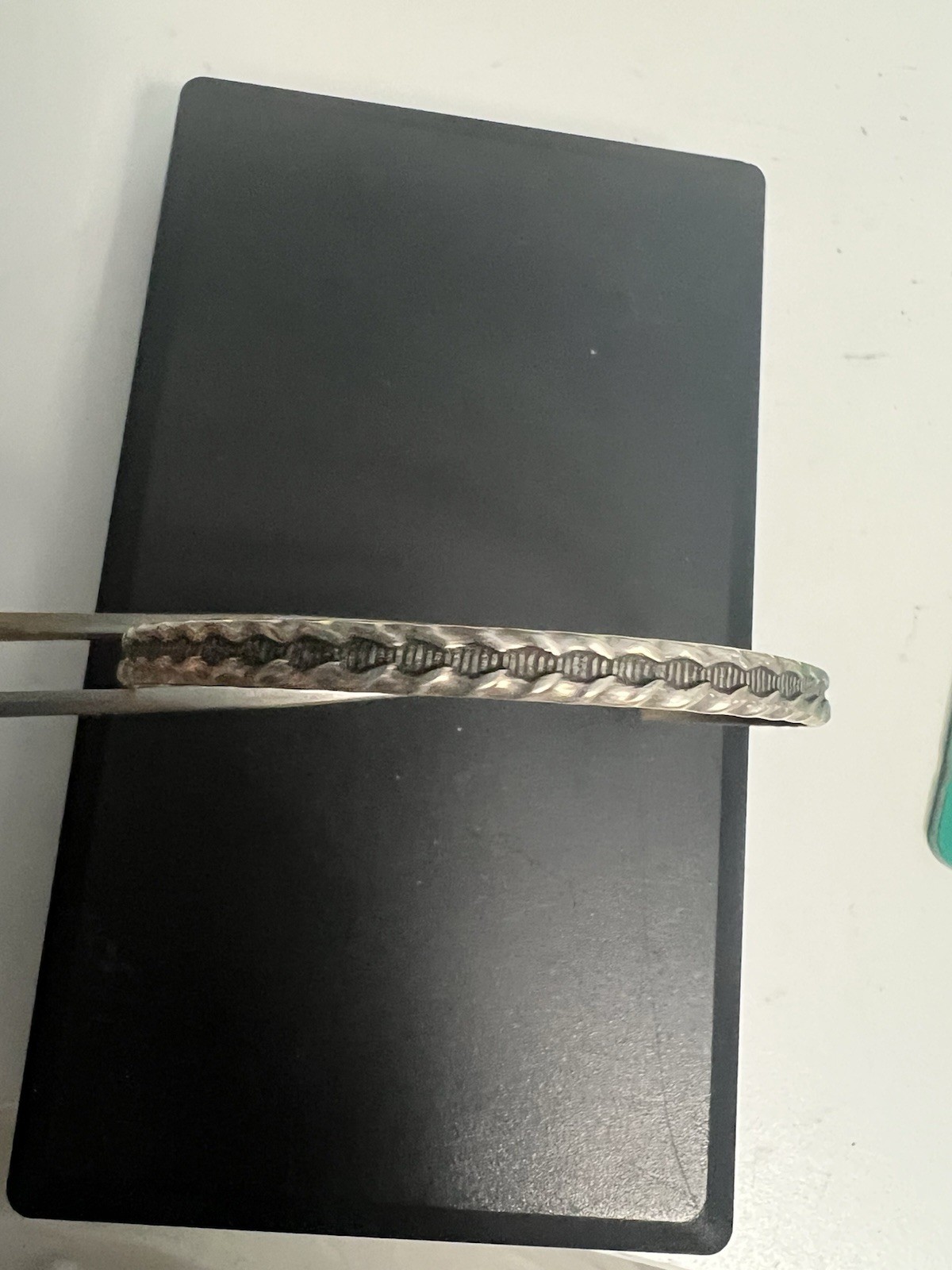 VTG  Signed Sterling Silver  Patterned Cuff Brace… - image 5