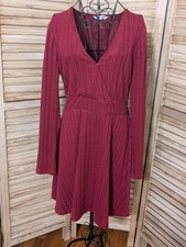 Cupshe One More Sweater Dress Dark Red Size M