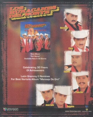 HFBK76 BILD/ANZEIGE 13x11 LOS HURACANES DEL NORTE : PA'L NORTE ALBUM