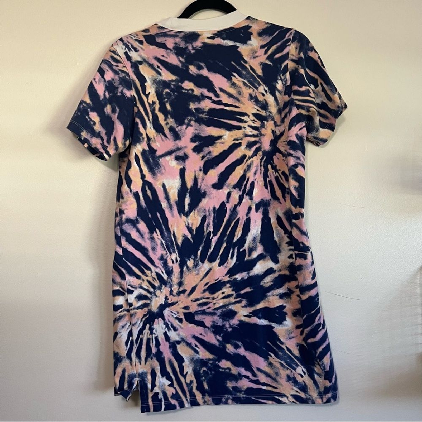 Adidas Originals Tie Dye T-Shirt Dress Logo Graphic Navy Pink Size XS thumbnail 6