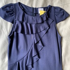 RED VALENTINO Dress Medium Blue Navy Ruffles Fits XS Small 34