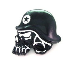 Famous Star Troop Military Soldier Black Skull Head Skeleton Hip Hop Belt Buckle