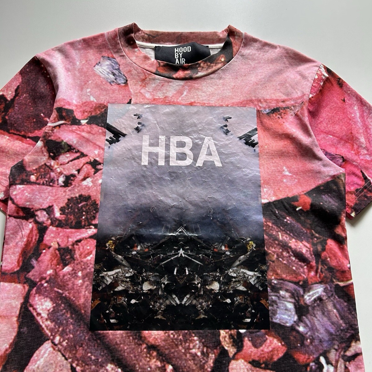 トップス HOOD BY AIR. HBA RARE T-shirt Hood By Air HBA All Over Print Art Graphic Virgil Abloh T