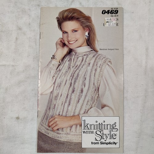 Simplicity Vintage 1987 Vests to Knit Yarn Knitting With Style Pattern Book 0469 - Picture 22 of 24