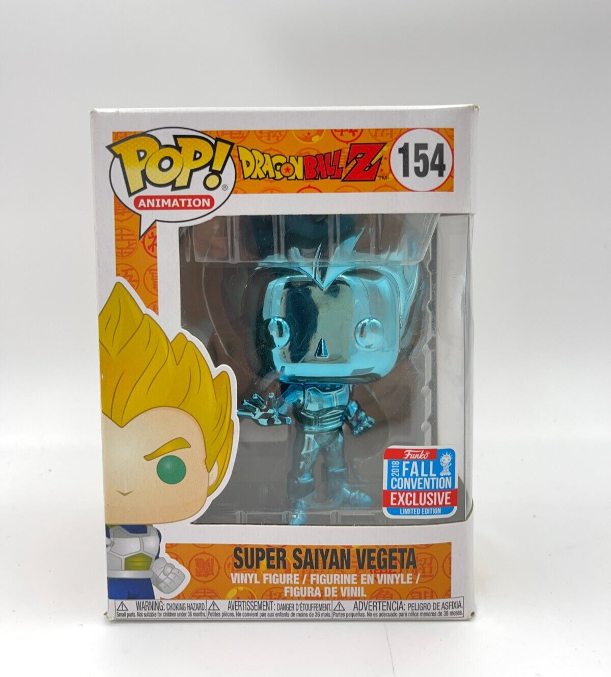 Blue Chrome Super Saiyan Vegeta Dragonball Z Pop! Animation #154 Figur Funko