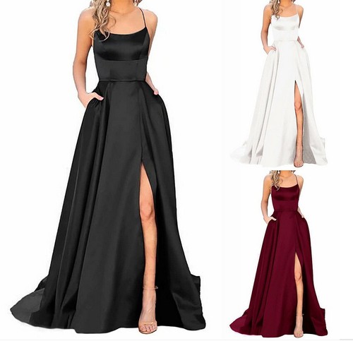 Ballkleider für Damen, lang, elegant, rückenfrei, lange Kleider