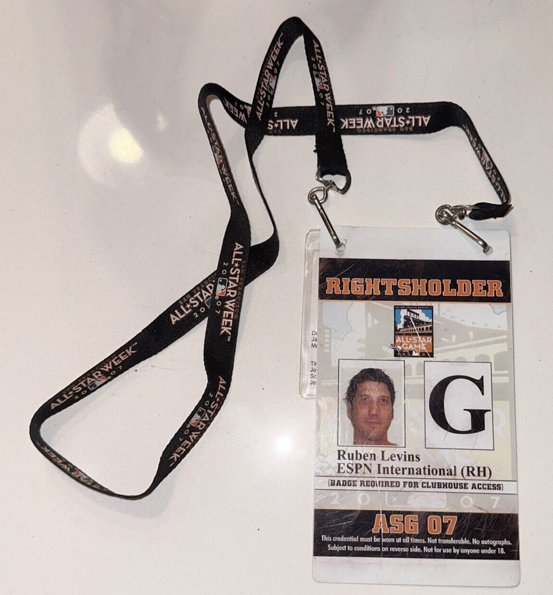 2007 MLB ALL STAR GAME ASG PRESS PASS MEDIA BADGE ESPN CREDENTIALS
