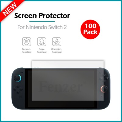 100-Pack LCD Clear HD Hydrogel Screen Shield Protector for Nintendo Switch 2