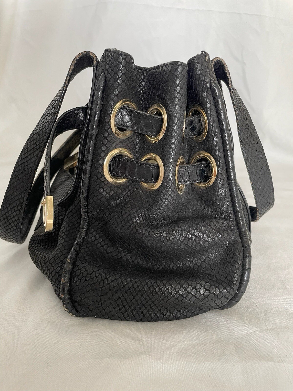 SAINT LAURENT Autentica borsa a tracolla JIMMY CHOO Riki Ramona nera pelle sneak borsa a tracolla